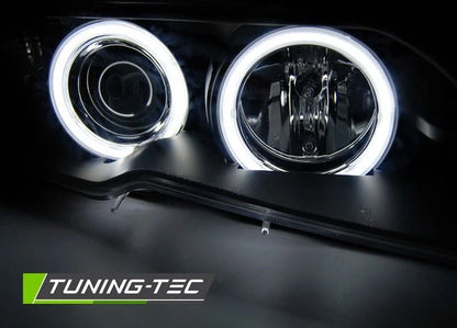 FARI ANGEL EYES CCFL NERI adatti per BMW E46 2003 - 2006 COUPE CABRIO