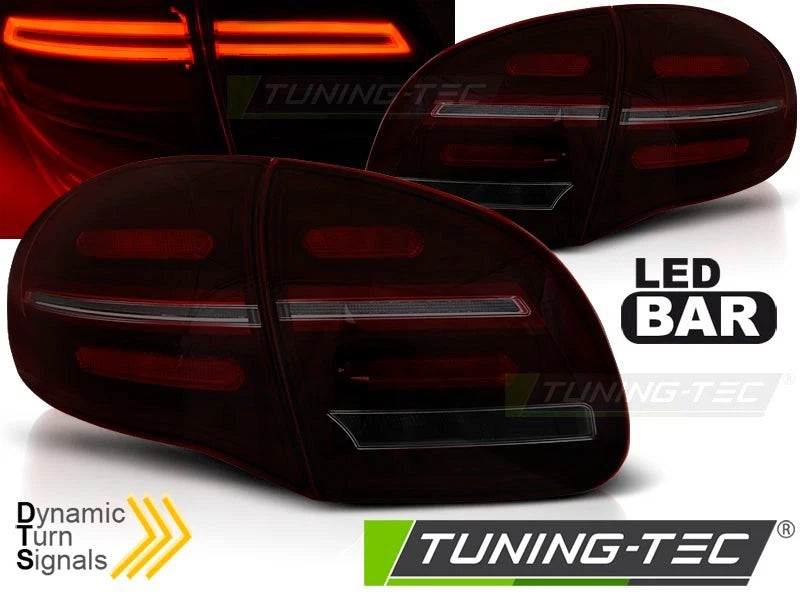 COPPIA FARI FANALI POSTERIORI PORSCHE CAYENNE 10-15 FUME LED SEQUENZIALE