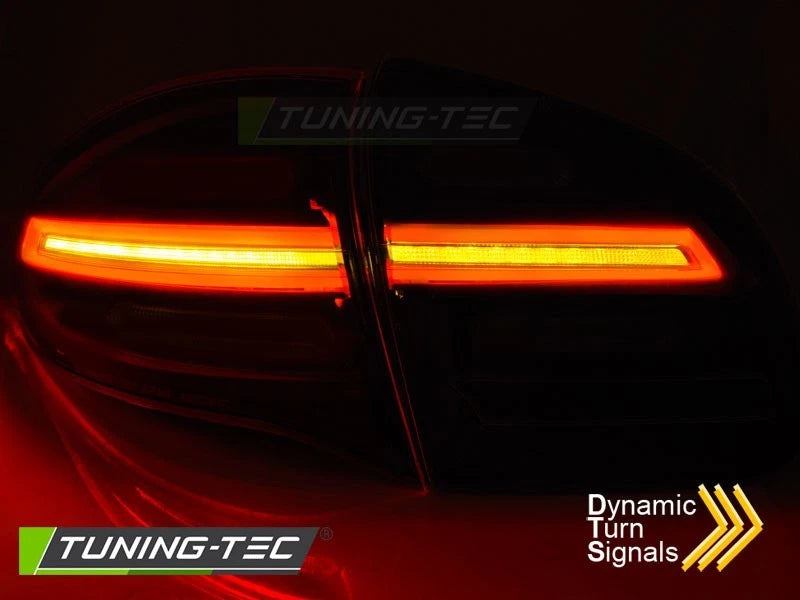 COPPIA FARI FANALI POSTERIORI PORSCHE CAYENNE 10-15 BLACK LED SEQUENZIALE