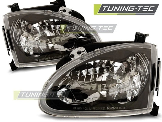 COPPIA FARI ANTERIORI HONDA CRX DEL SOL COUPE 1992 1993 1994 1995 1996 1997 Nero