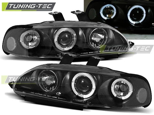 FARI FANALI ANTERIORI ANGEL EYES NERO PER HONDA CIVIC 91-95