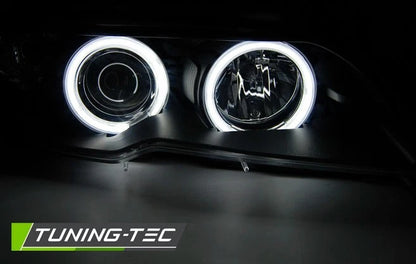 FARI ANGEL EYES CCFL NERI adatti per BMW E46 2003 - 2006 COUPE CABRIO XENON