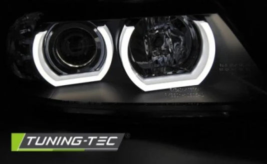 Coppia di Fari FANALI ANTERIORI 3D Angel EYESBMW E90 E91 2005-2008 Neri alogeni