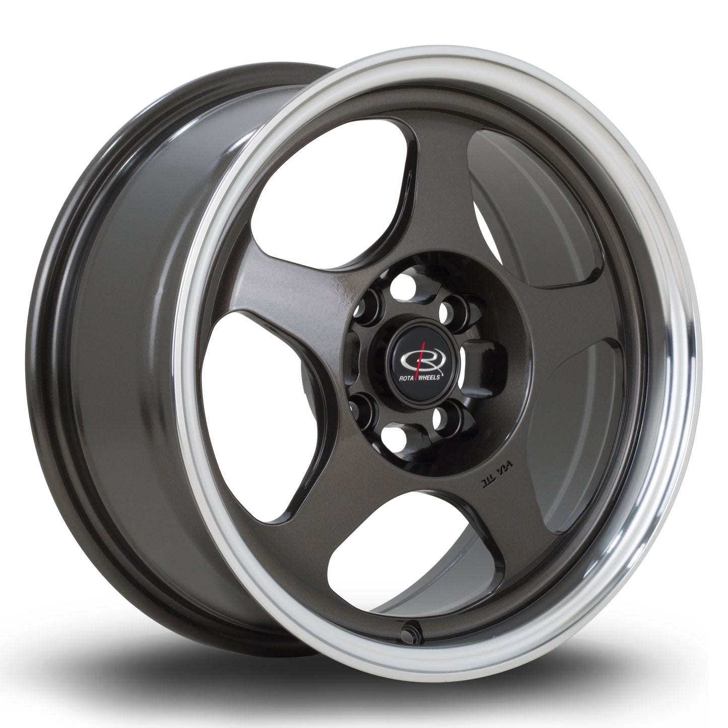 Rota Slipstream 15x7" 4x100 ET40, Gunmetal, Polished Lip