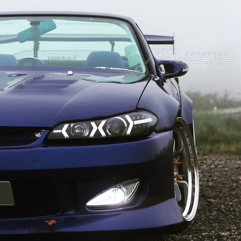 COPPIA FARI FANALI ANTERIORI ANGEL EYES NISSAN SILVIA S15 200SX Navan 78Works