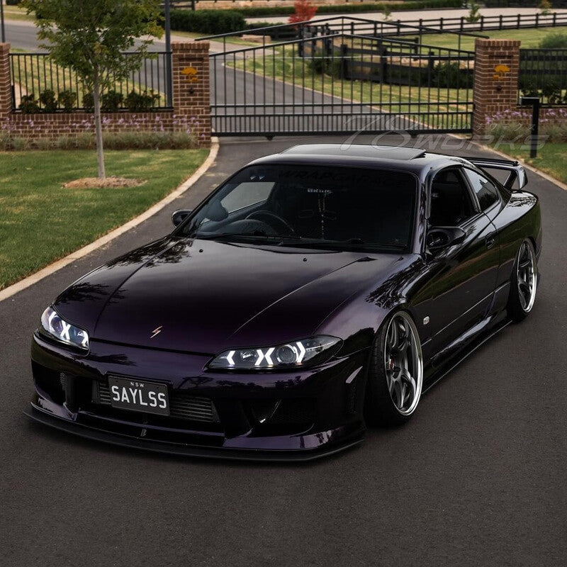 COPPIA FARI FANALI ANTERIORI ANGEL EYES NISSAN SILVIA S15 200SX Navan 78Works